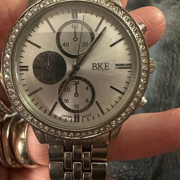 BKE Buckle Ladies Silver Watch with Crystal Accents - Picture 4 of 12